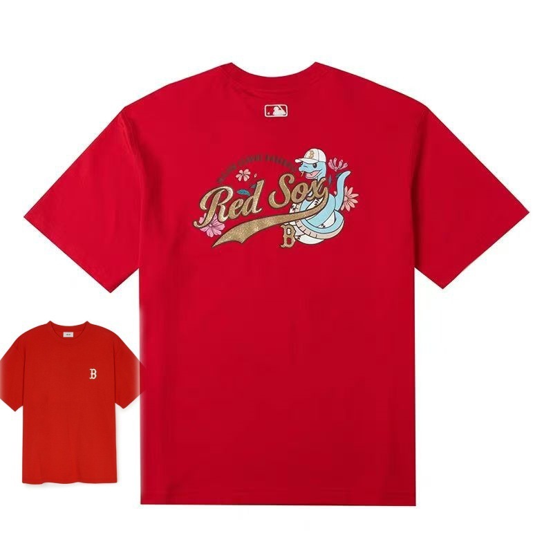クロスボーダー MLB&NY ベーシックプリント高品質レディース T メンズ半袖コレクション共同ブランドの純綿通気性ボトリングシャツ|undefined