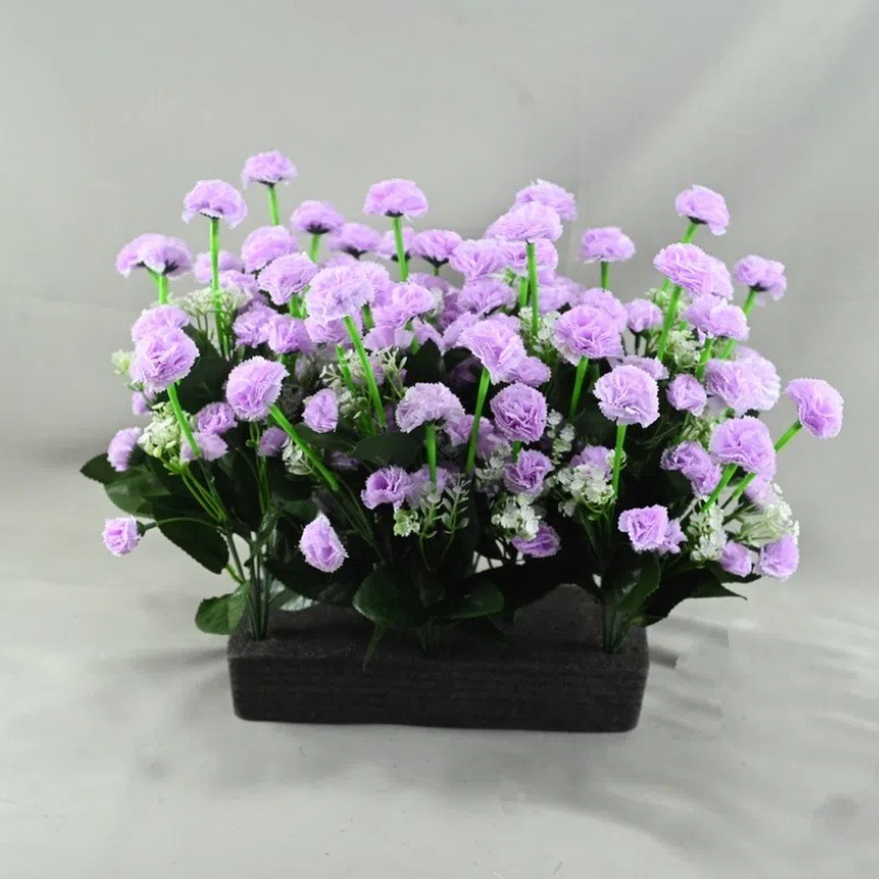 Pantalla de simulación de clavel bonsai flor de seda conjunto de flores falsas sala de estar decoración del hogar flores falsas