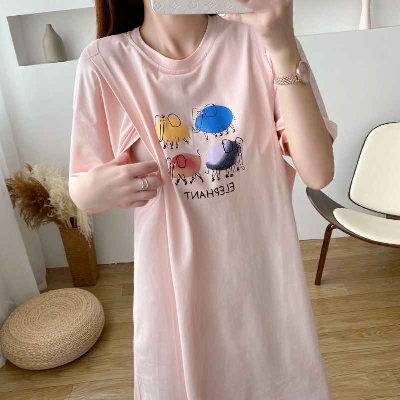 Nursing Top summer outing mid-length short-sleeved T-shirt hot mom postpartum nursing clothes summer fashion nursing dress Nursing Top summer outing mid-length short-sleeved T-shirt hot mom postpartum nursing clothes summer fashion nursing dress