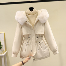 加厚加絨羊羔毛派克服短外套女2022冬季新款韓版寬松百搭棉衣棉服