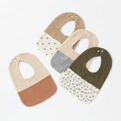 Baby saliva towel anti-fouling gauze bib baby newborn pure cotton bib summer thin absorbent color matching