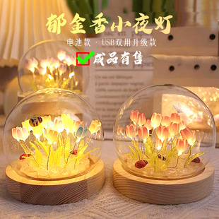 Cross-border Creative Handmade DIY Tulip Nightlight Finished Decoration Atmosphere Light Christmas Birthday Gift for Men and Women