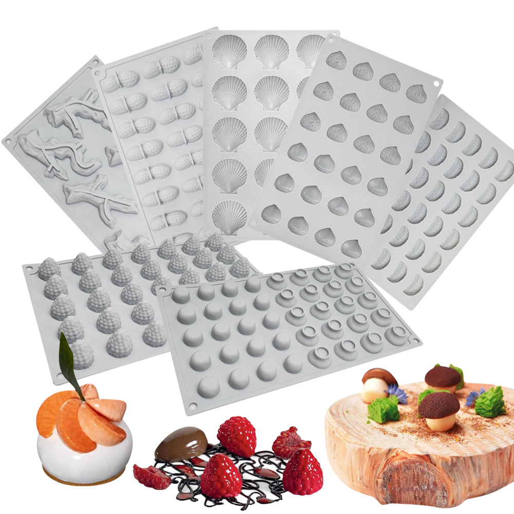 Simulation three-dimensional dew chestnut raspberry mousse silicone mold diy peanut baking French dessert cake supplies