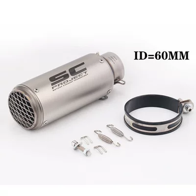 Motorcycle exhaust pipe | fiber 60mm/63mm ninja400 - 60mm-titanium-with-mesh