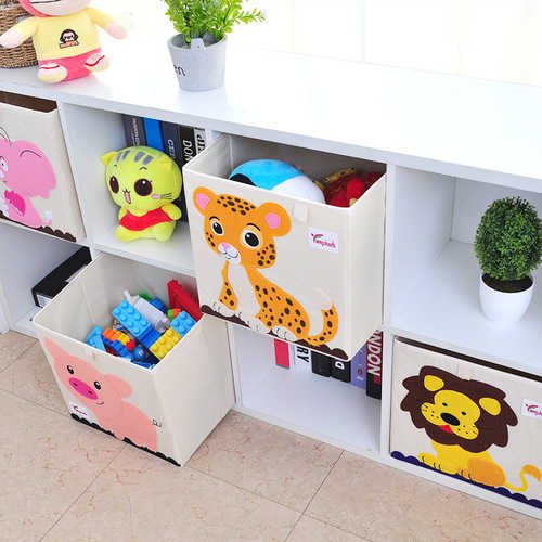 Cartoon children's toy storage box baby clothing storage box organizer box foldable fabric storage box toy box