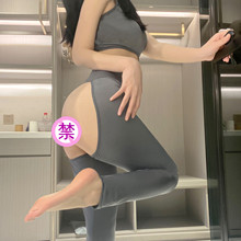 情趣内衣性感提臀鲨鱼紧身裤露臀瑜伽裤夫妻调情拉链文胸诱惑套装