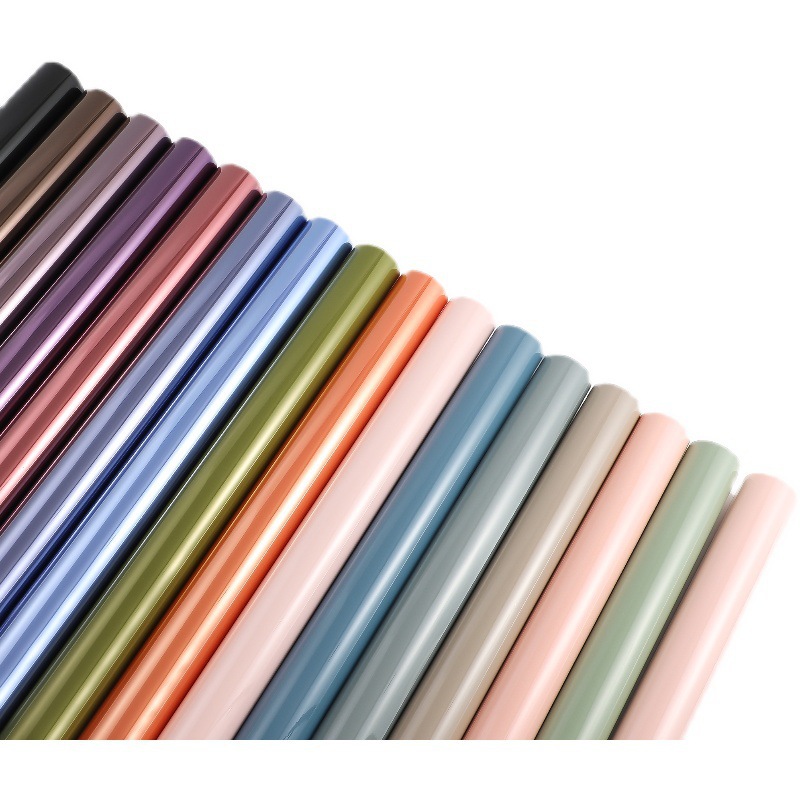 Fábrica de fiestas de flores nuevos productos de oro fantasía flor florista paquete de flores de papel de embalaje de regalo de color sólido