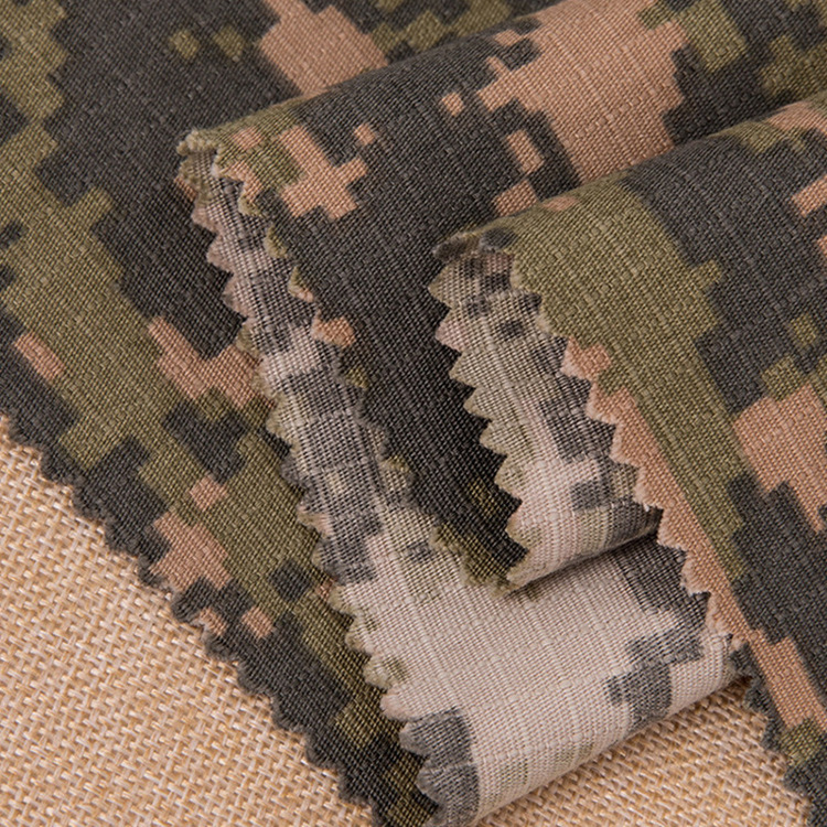 230gsm pequeño diseño anti-desgarro 65% poli 35% algodón camuflaje tela de caza