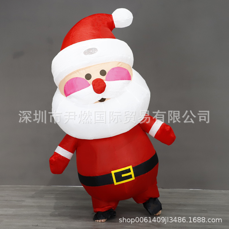Disfraz Inflable de Papá Noel, Poliéster, para Fiestas de Halloween y Espectáculos image 4