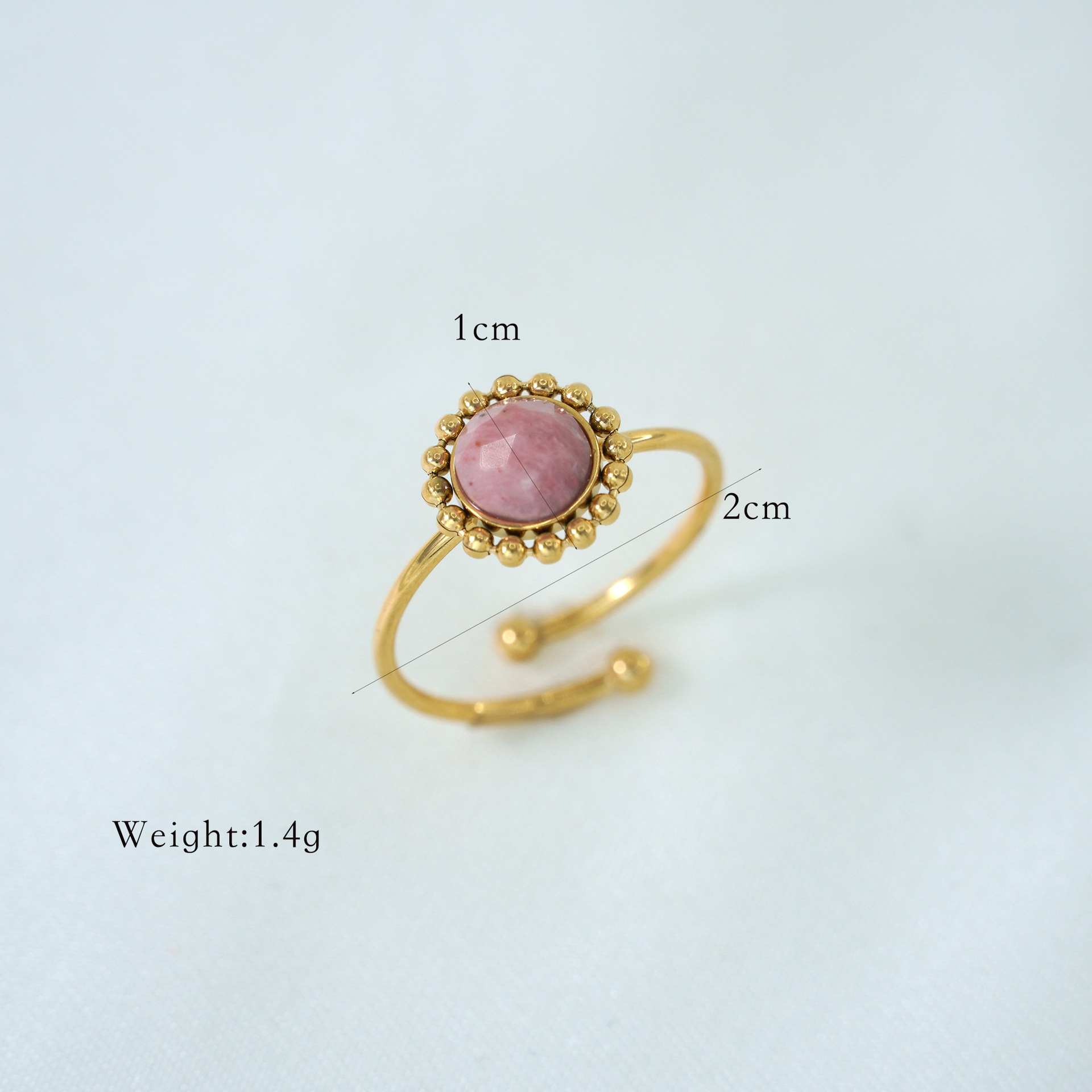 10g Weight Natural Stone Inlay Material Open Rings Classification 1 Piece Quantity Casual Occasion Titanium Steel Material Geometric Pattern Unisex Gender Polishing Design Retro Style Retro Geometric Titanium Steel Natural Stone Open Rings In Bulk 7