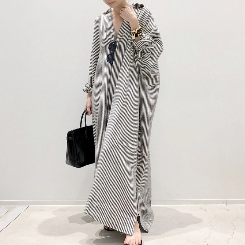 In-Stock Two-Color Korean Style Long Shirt 2026 Spring/Summer Bf Style Striped Cardigan Shirt Long-Sleeve Sun Protection Clothing for Women In-Stock Two-Color Korean Style Long Shirt 2026 Spring/Summer Bf Style Striped Cardigan Shirt Long-Sleeve Sun Protection Clothing for Women