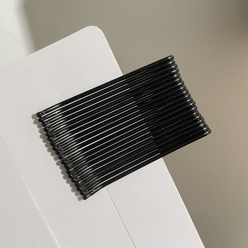 Black wavy one-word clip bridal hair wire clip cross-border European and American simple colorful small hair clip Amazon hair clip