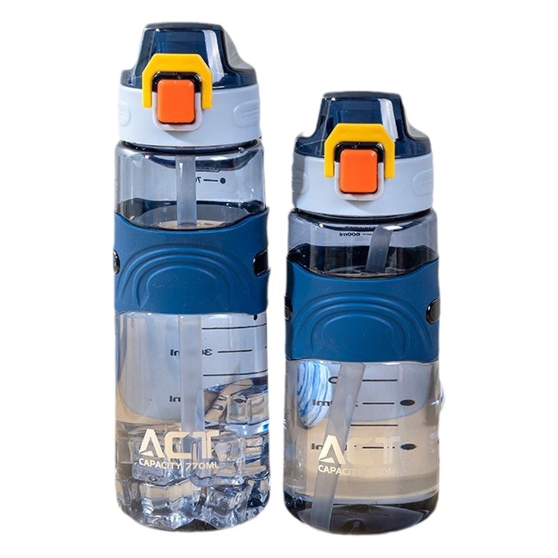 Yitong Fashion Sports Plástico Taza de agua portátil para estudiantes y niñas Tapa de rebote Tapa de botella de agua de gran capacidad con escala al por mayor