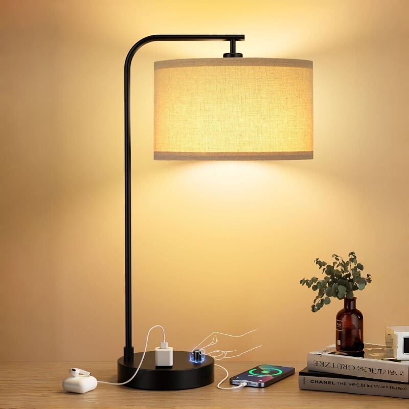 Modern Minimalist Decorative Table Lamp, Dimmable with USB Port, Bedside Table Lamp, Desk Reading Lamp, Hotel Ambiance Light Modern Minimalist Decorative Table Lamp, Dimmable with USB Port, Bedside Table Lamp, Desk Reading Lamp, Hotel Ambiance Light