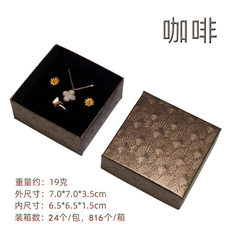 En stock tapa caja de joyería de cartón collar anillo de joyería caja de embalaje de moda arco caja de joyería al por mayor