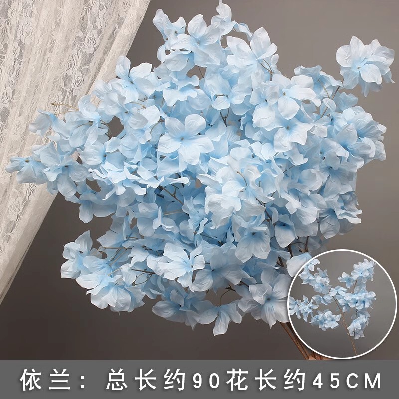 10本の青い色のシミュレーションの花の室内の絹の花の結婚祝いの装飾の花の生け花は造花の天井の花の路の花を並べます。|undefined