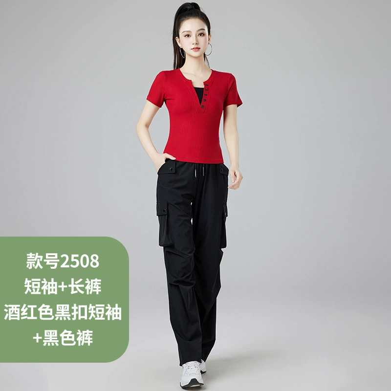 Весенний спортивный костюм, набор, штаны, 25 лет, тренд сезона, V-образный вырез