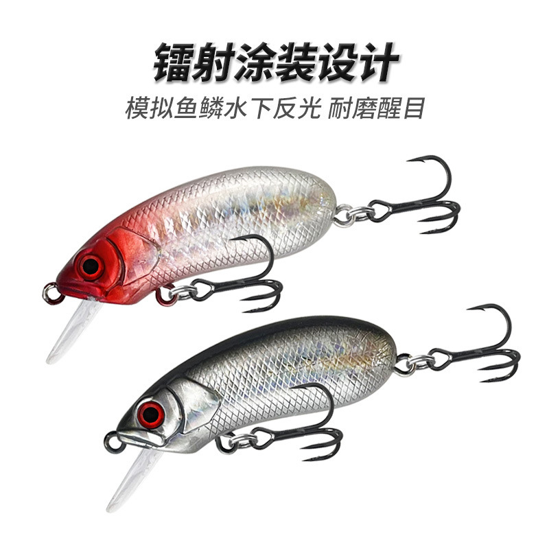 Cross-border floating water lure small fat minnow bionic cicada type short tongue minnow fake bait ringing bead hard bait minnow fake bait 5