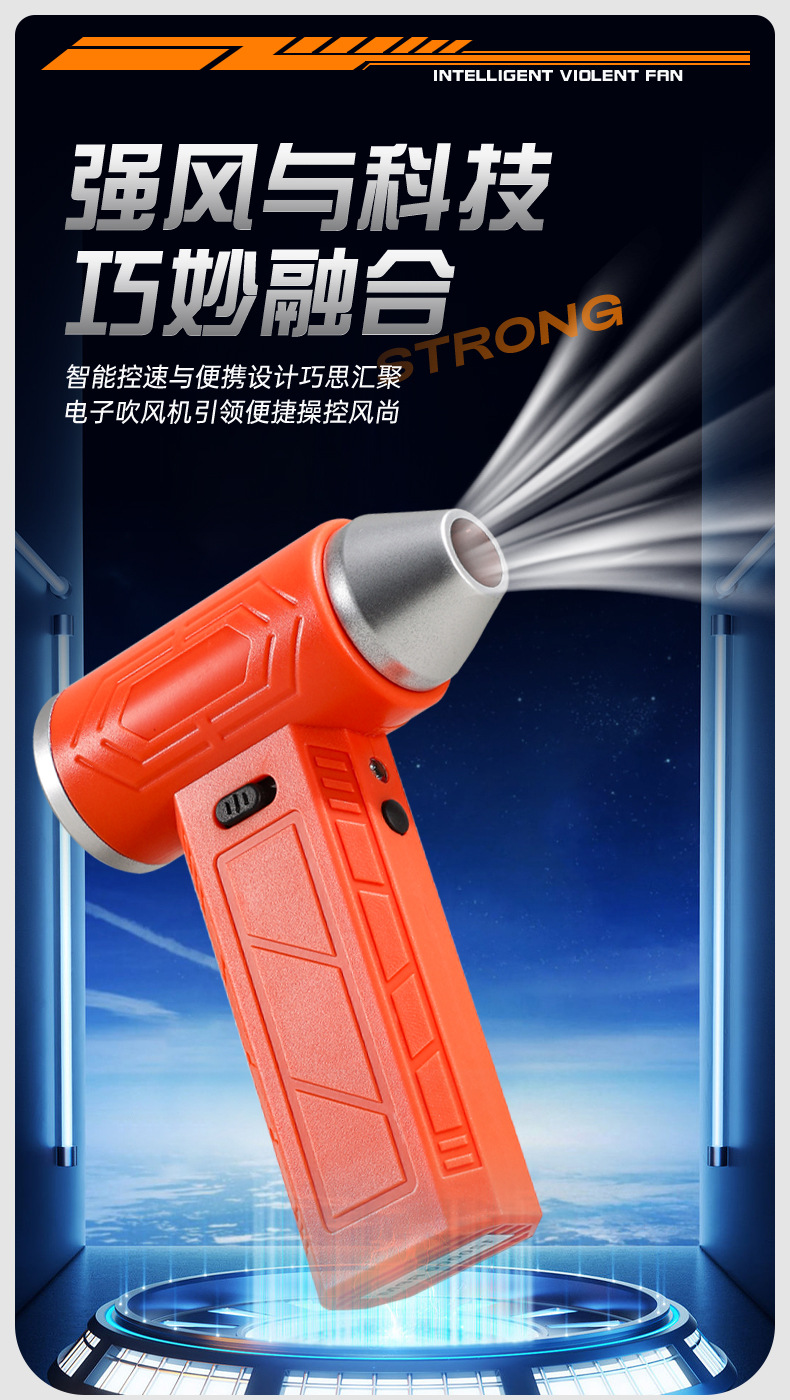 Rongba Violent Turbo Fan Car Vacuum Cleaner for Home and Car Use, Suction and Blowing Integrated Mini Portable Handheld Blower