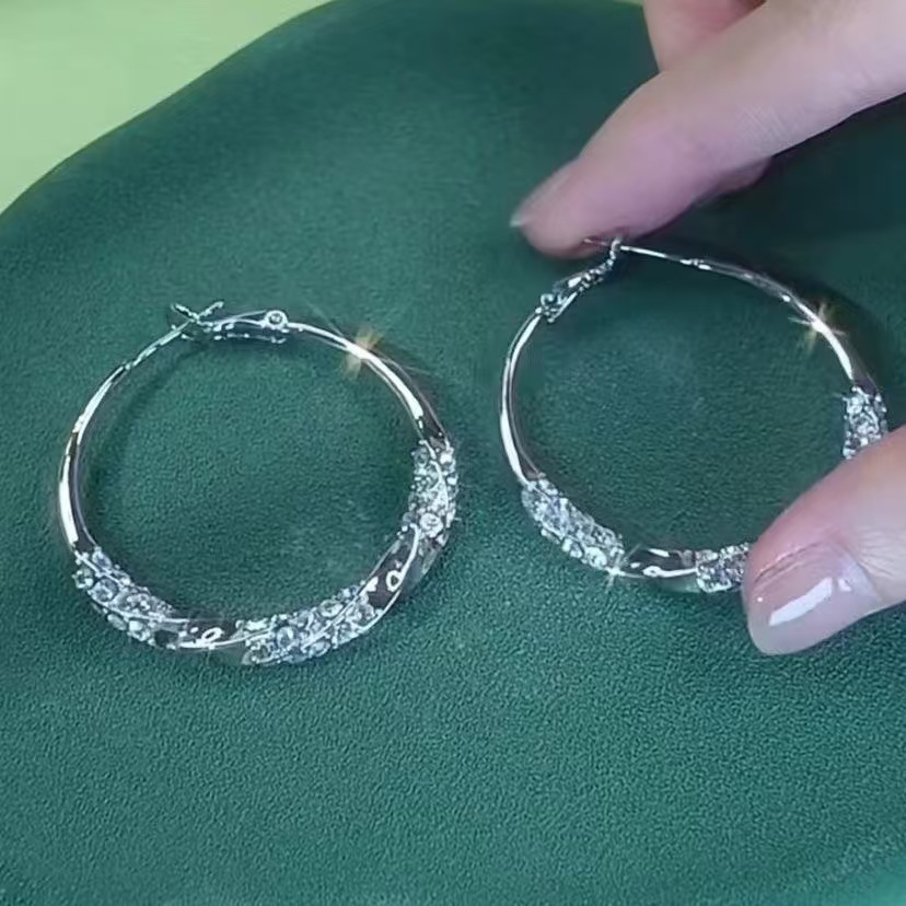 2025新款耳圈耳扣爆款金色紫色耳环气质时尚设计感耳饰女