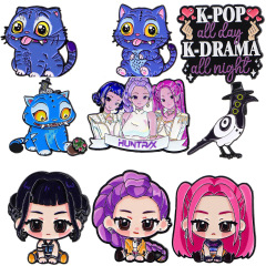 K-POP猎魔女团胸针卡通金属徽章创意包包饰品服装胸针个性配饰