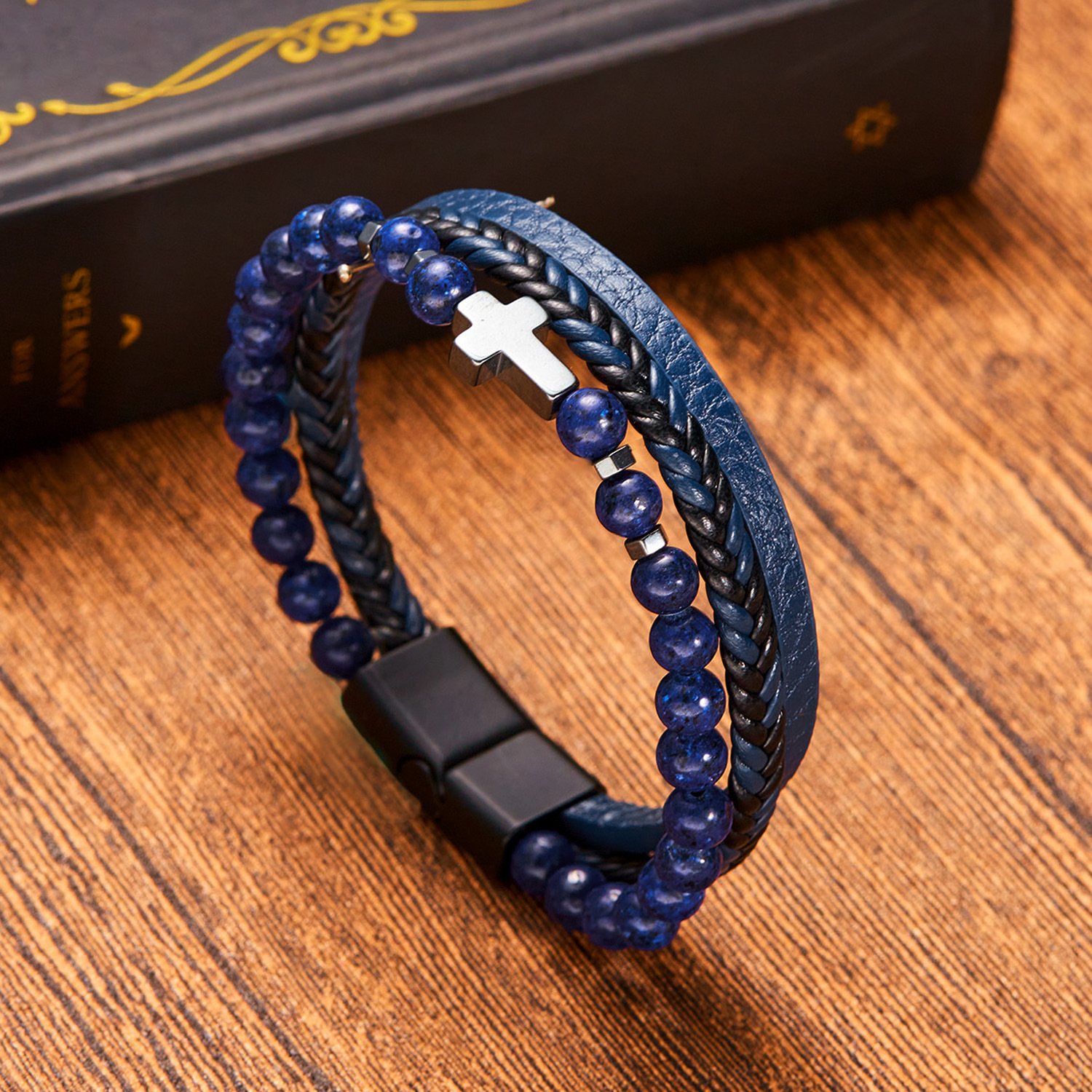 Holiday, Daily, Party Occasion Hip-Hop Cross Pu Leather Alloy Men's Bangle Men Cord & Leather Bracelets