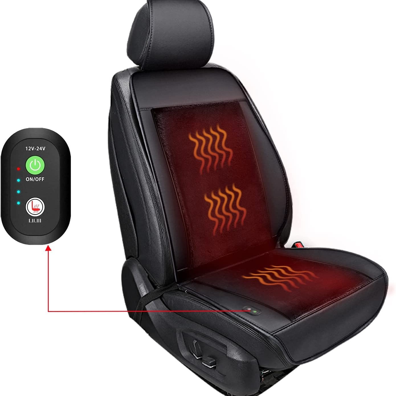 Transfronterizo Amazon coche calefacción cojín invierno solo asiento coche calefacción eléctrica cojín 12V Calefacción Universal image 4