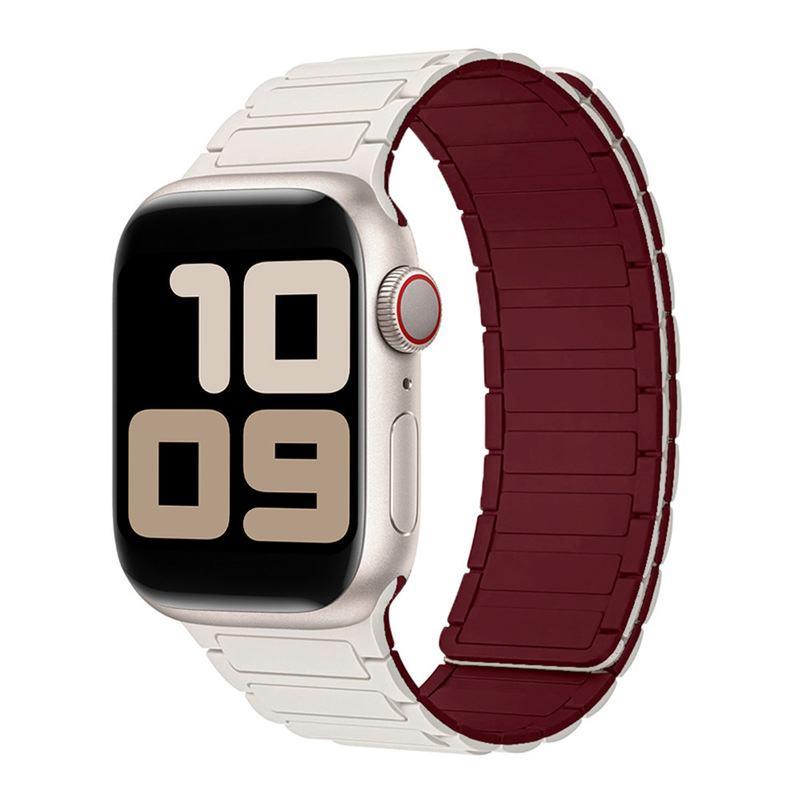 适用iwatch表带苹果S10S9手表带工字磁吸硅胶表带watch876543代SE|undefined
