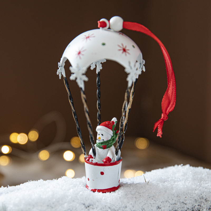 Nordic hierro Navidad globo de aire caliente paracaídas colgante creativo Navidad decoraciones árbol de Navidad colgando adornos