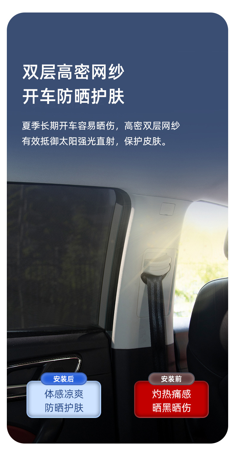 【Premium Selection】Car Mosquito Netting, Car Window Mosquito Screen, Sun Protection Mosquito Net, Insect-Proof Net, Car Mesh Sunshade Curtain