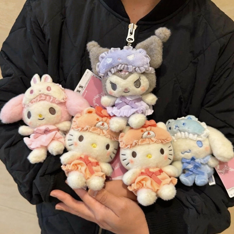 Pajama Eye Mask with Kitty Plush Doll Pendant, Cute Kuromi Toy Ornament, My Melody