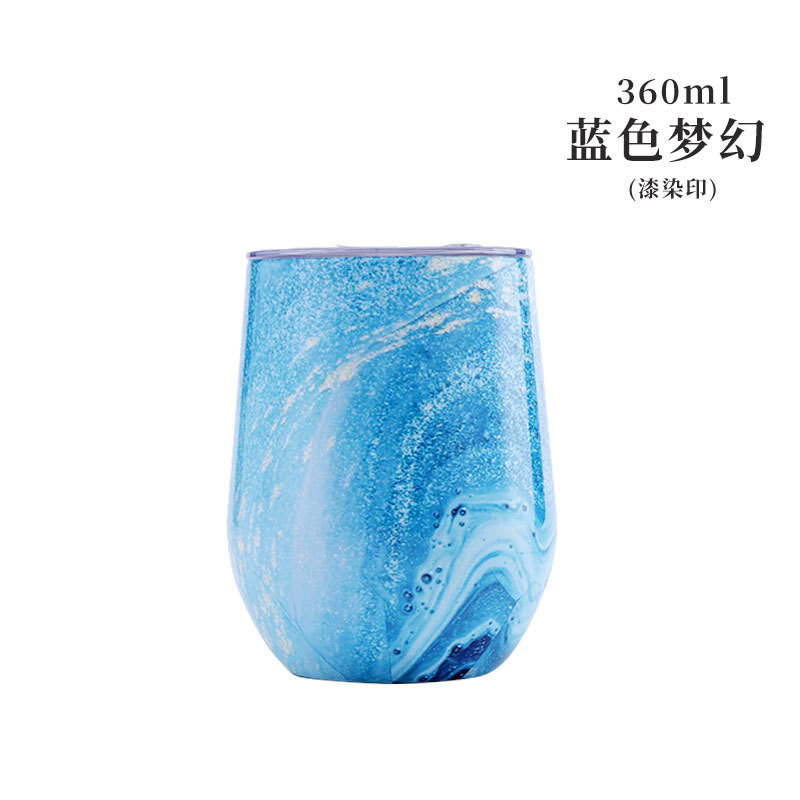 FUENTE fabricante cáscara de huevo Taza de pintura de impresión versión completa doble 304 taza de cerveza de acero inoxidable en forma de U vino aislado copa de vino