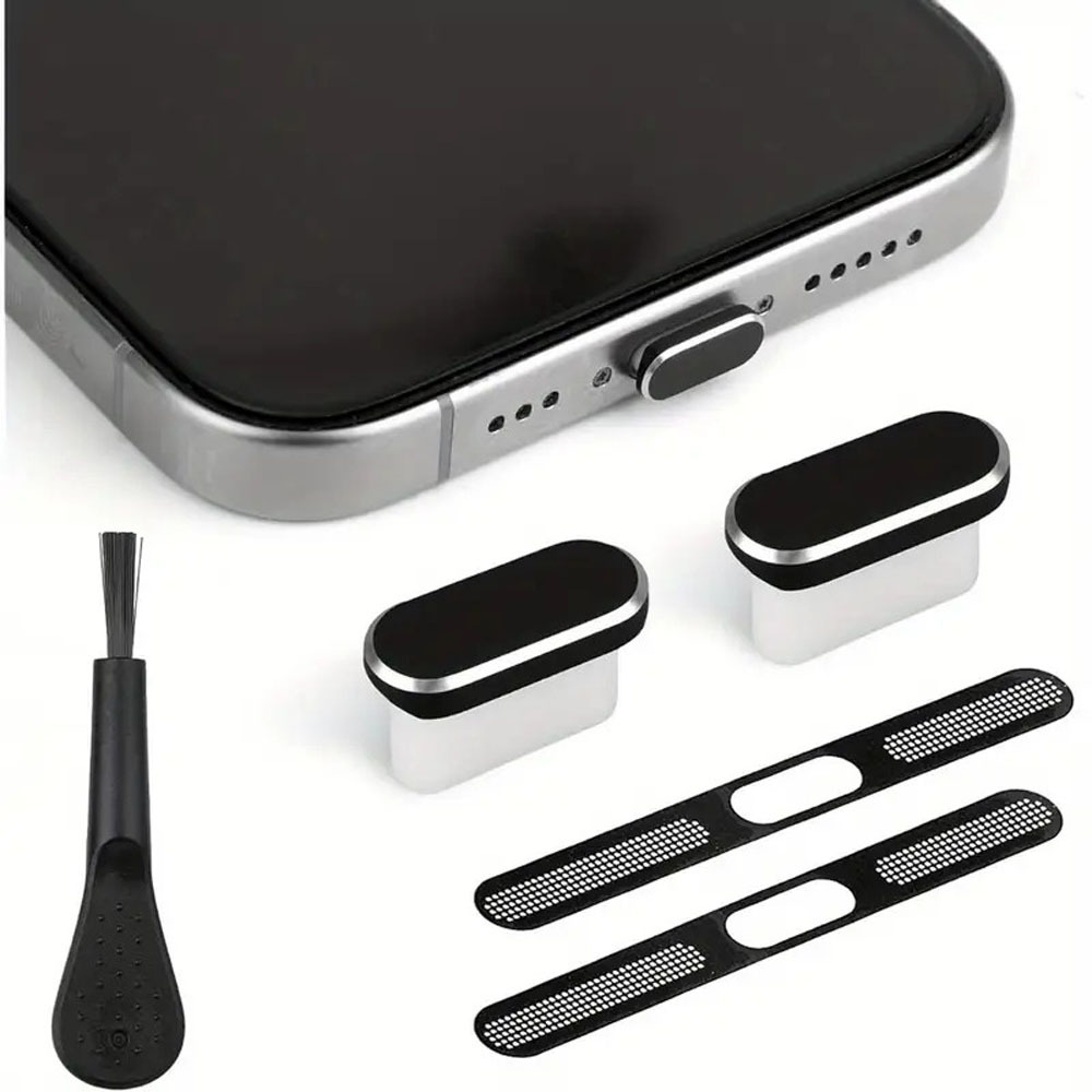 Telefon Toz Koruma Tıpası Seti USB C Toz Koruma Tıpası iPhone 15 / 16 için Toz Koruma Temizleme Seti