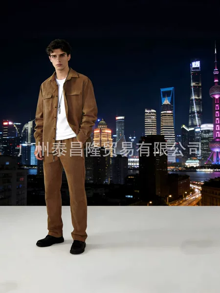 Spring New Style Solid Color Lace-Up Sporty Cool Retro Simple Casual Workwear Men's Corduroy Suit Jacket