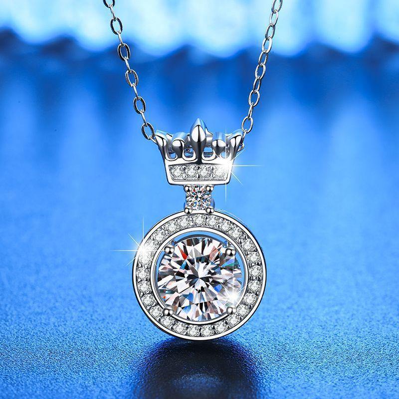 Cao Shi's New Smart Crown Pendant Necklace , Dance Heart, Fashion Simulation Diamond Clavicle Chain_voghion.com