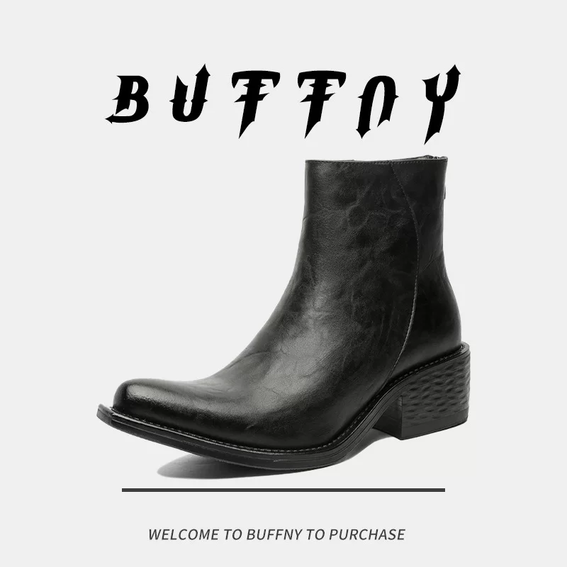 Ботинки (Martens) в английском стиле с острым мыском и платформой, челси, кожа, размеры 38–46