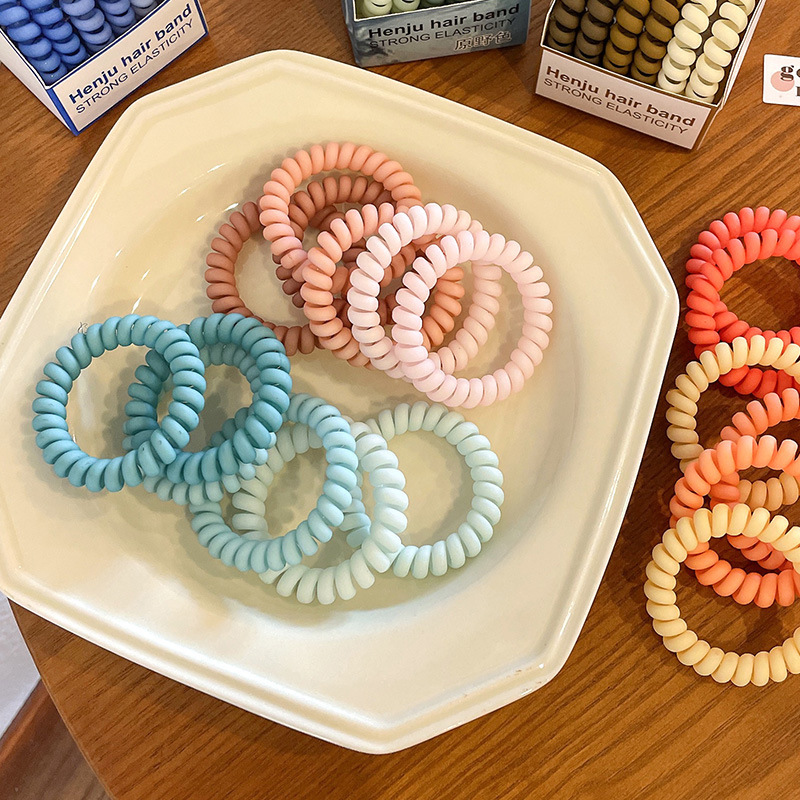 Color helado simple elegante de alta moda elástica línea telefónica anillo de pelo tocado Cola de Caballo lazo durable cuerda de pelo accesorios para el cabello