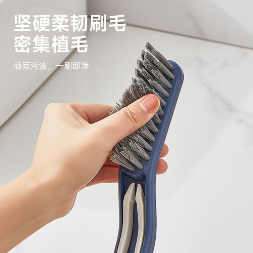 Corner gap floor brush long handle bathroom brush floor wash basin tile cleaning brush stiff bristled floor gap brush two-in-one