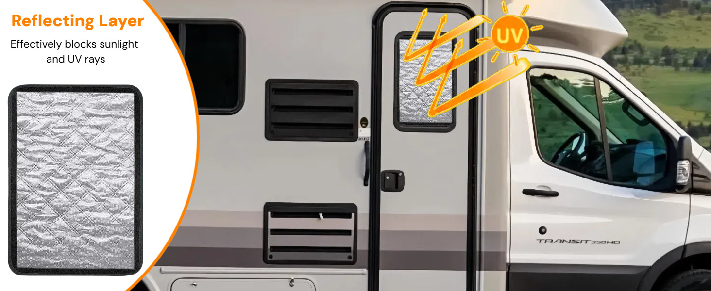 Cross-Border Rv Blackout Aluminum Foil Window Foldableable Sunshade Travel Camping Style Side Shield Suitable for Rv Car Sunshade