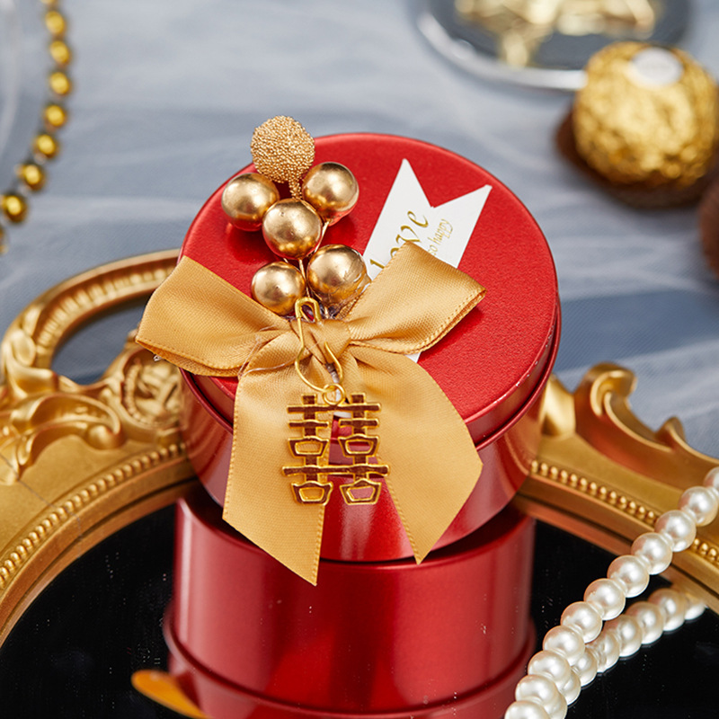 結婚禮喜糖盒子免摺疊馬口鐵盒2023新款個性伴手禮糖果盒網紅歐式