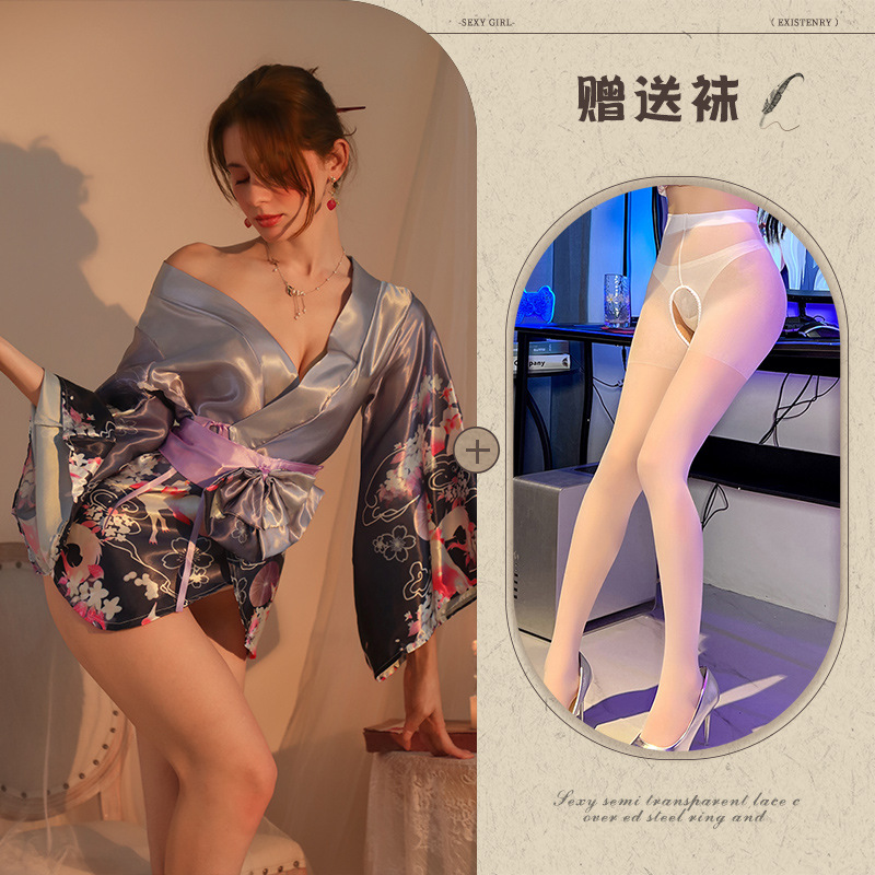 보라색 + 흰색 가랑이 없는 양말