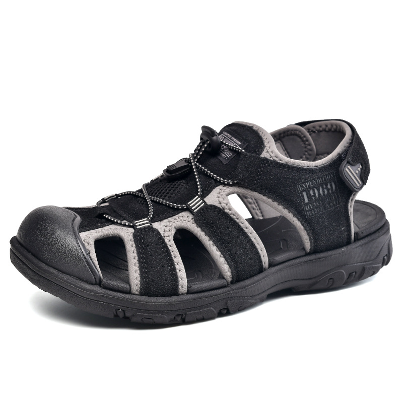 2023 verano para hombres sandalias de cuero de vaca zapatos de playa para hombres con suela suave antideslizante al aire libre zapatos de trekking casuales para hombres huecos
