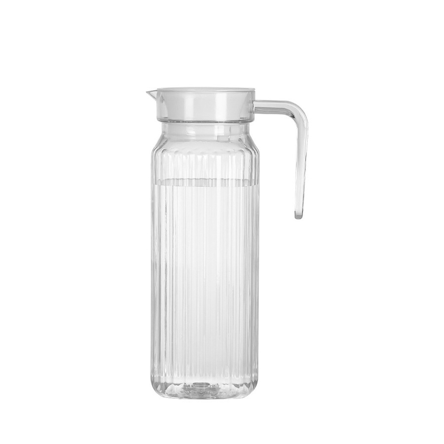 Juego de jarra de agua fría acrílica PC con líneas verticales transparentes engrosadas y resistentes a la caída. jarra de bebida de jugo doméstico 600ml - 2000 image 9