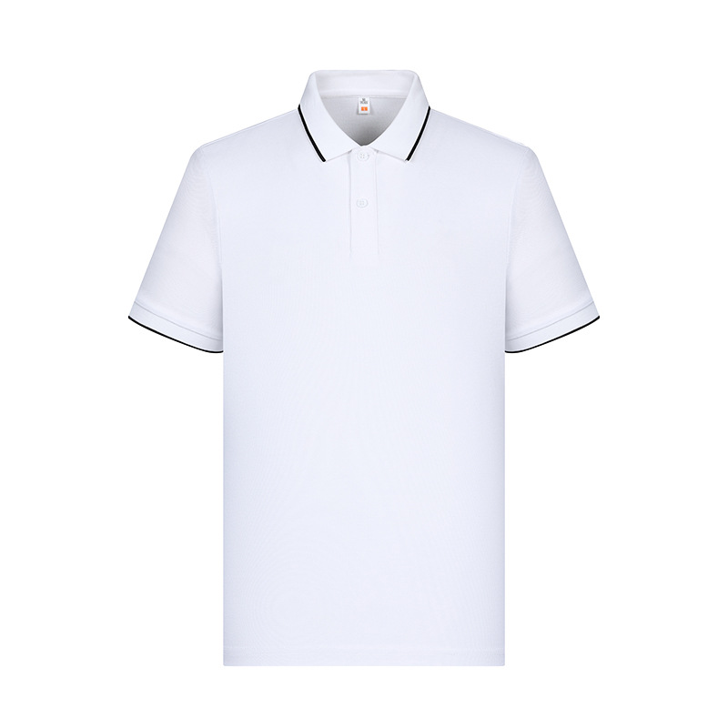 Casual de dos botones no deformable poliéster algodón verano de manga corta hombre camiseta de polo personalizada sensación de alta calidad