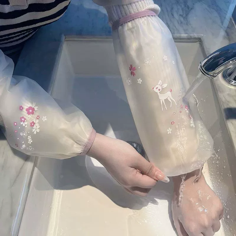 Demi-season transparent waterproof sleeves, long work set for elementary school students, Korean style