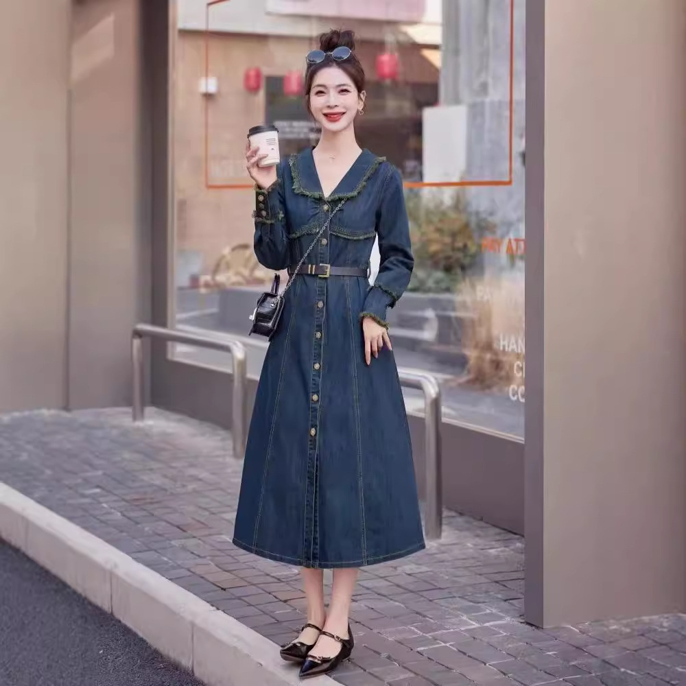 Elite design spring denim dress