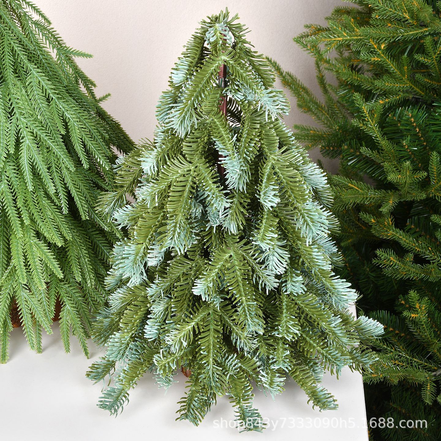 Decoración de Navidad PE escritorio simulación de árbol de Navidad árbol de cuello inclinado decoración de bonsai decoración de árbol