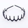 Fashionable sports wavy black headband, scalloped hair accessory for face washing, simple and elegant design