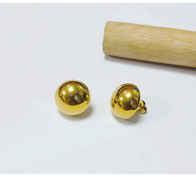 1 Pair Simple Style Geometric Titanium Steel Plating 18k Gold Plated Ear Studs display picture 3