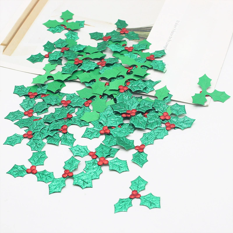Новогодняя декоративная sequins, лазерное золото/серебро ткань, еловый рисунок, 3,5 см или 5 см, 100 штук